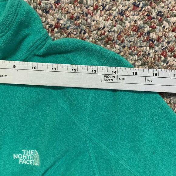 The North Face Jade Green Quarter Zip Lightweight Fleece Pullover Size Small - Picture 10 of 12